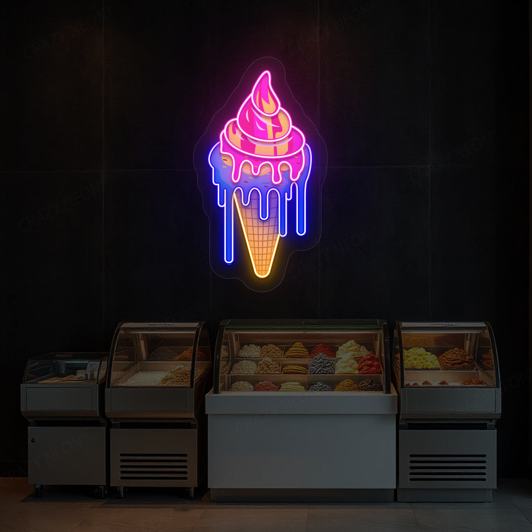 Playful Ice Cream Neon Artwork Sign
