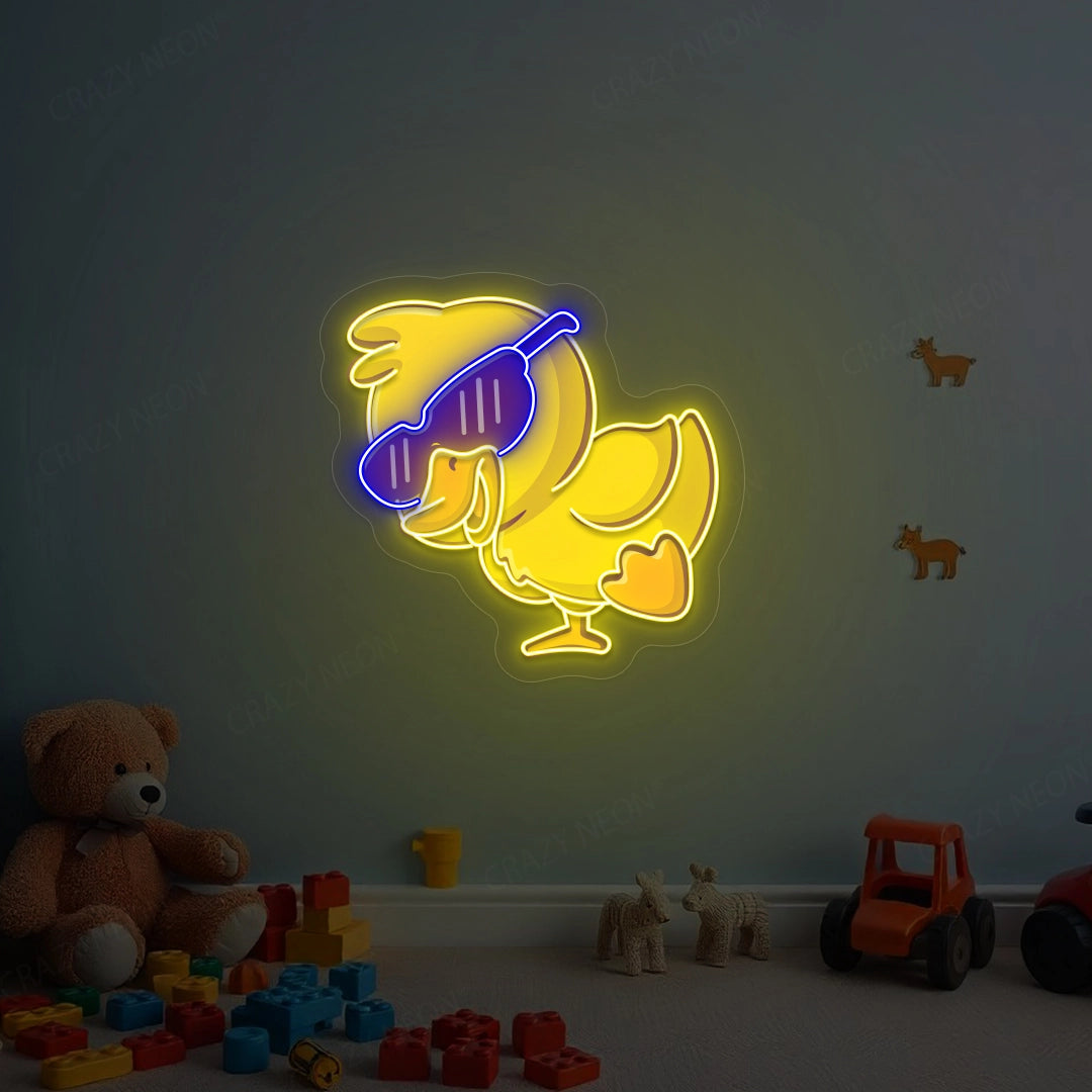 Jolly Duck Jumping Neon Artwork Sign
