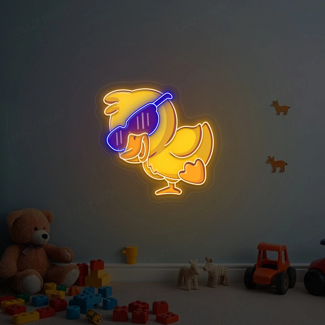 Jolly Duck Jumping Neon Artwork Sign