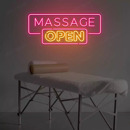 Massage Open neon sign