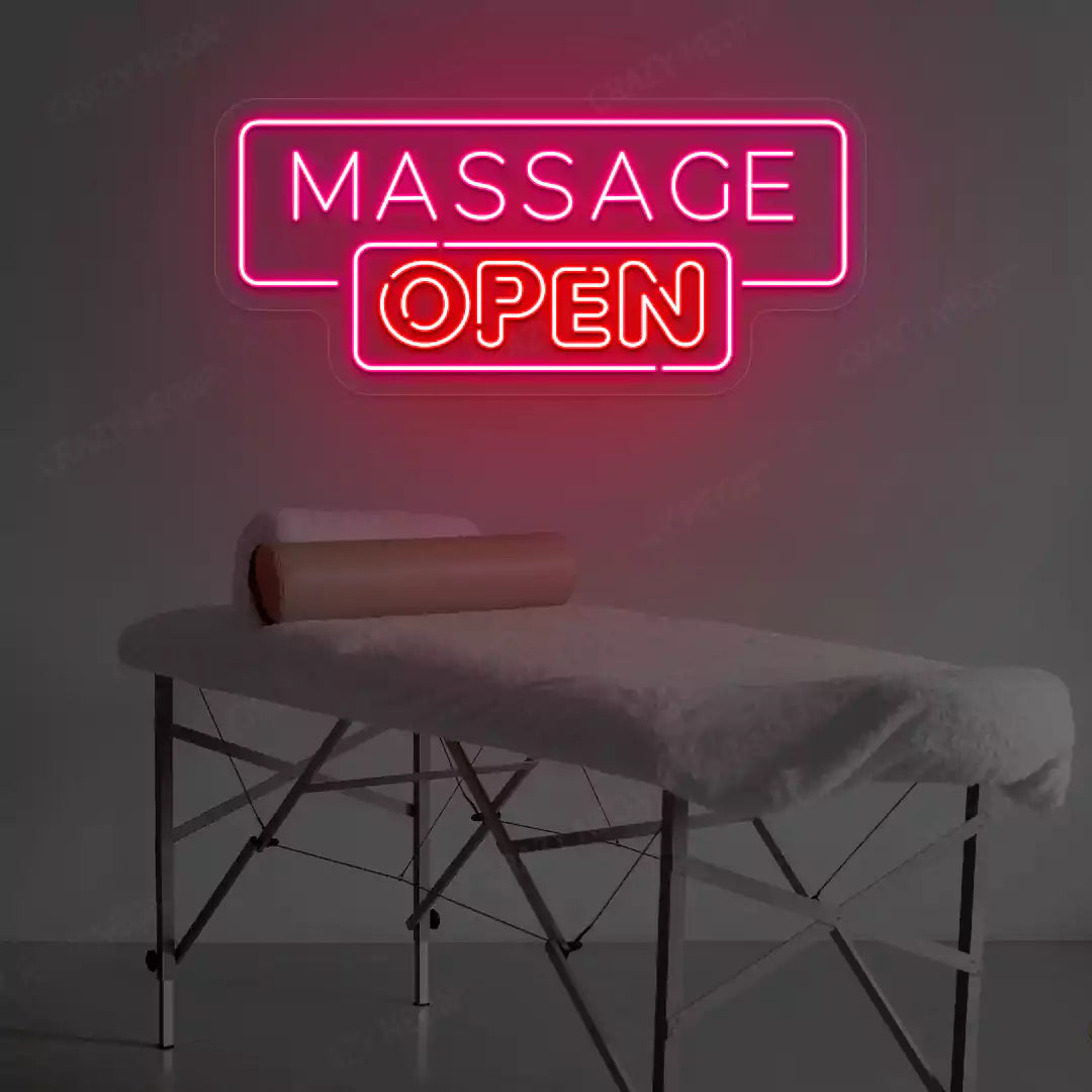 Massage Open neon sign