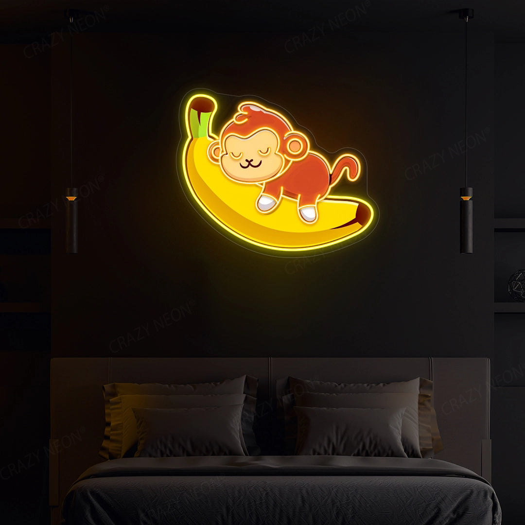 Sleeping Monkey Neon Artwork Sign