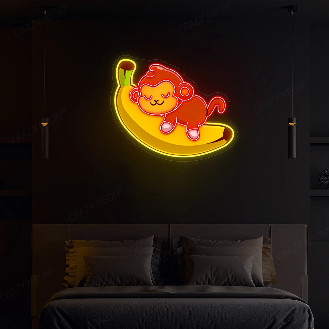 Sleeping Monkey Neon Artwork Sign