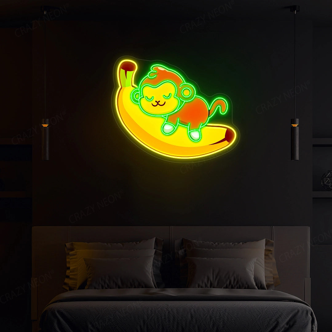 Sleeping Monkey Neon Artwork Sign