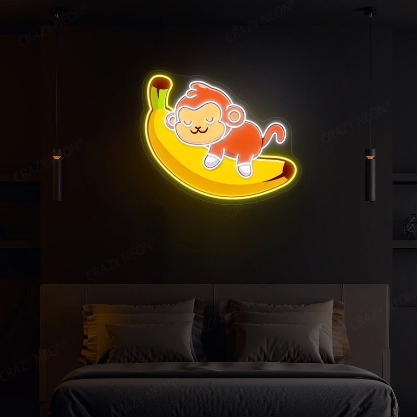 Sleeping Monkey Neon Artwork Sign
