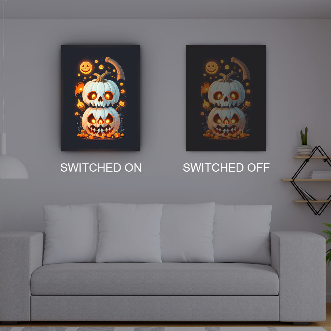 Mystical Halloween Pumpkins Illuminated Sign
