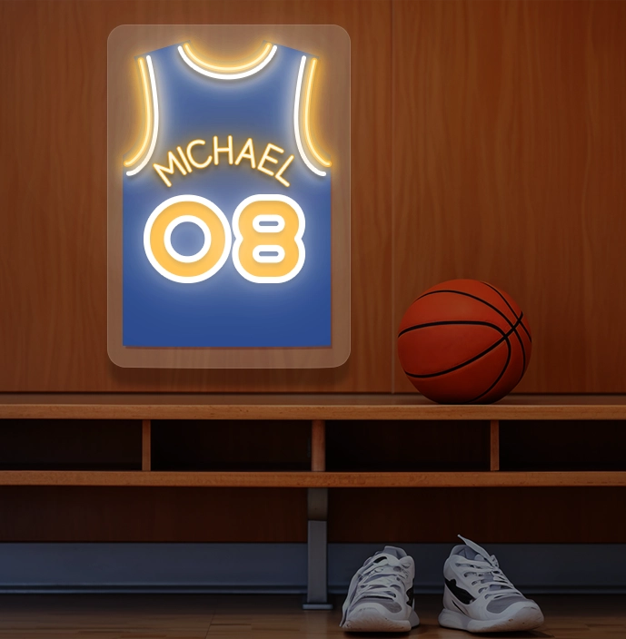 Personalized NYK Jersey Basketball Neon Artwork Sign