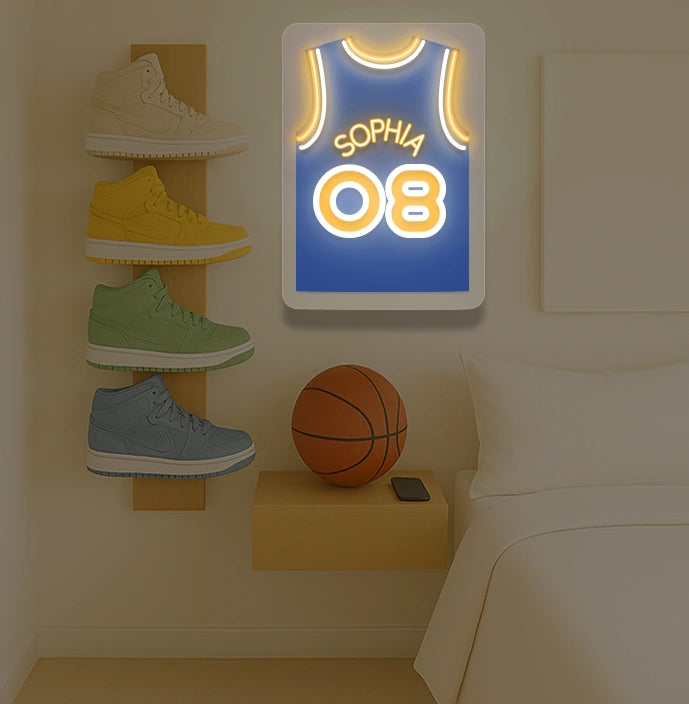 Personalized NYK Jersey Basketball Neon Artwork Sign