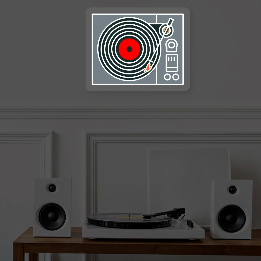 Vinyl Player Neon Artwork Sign