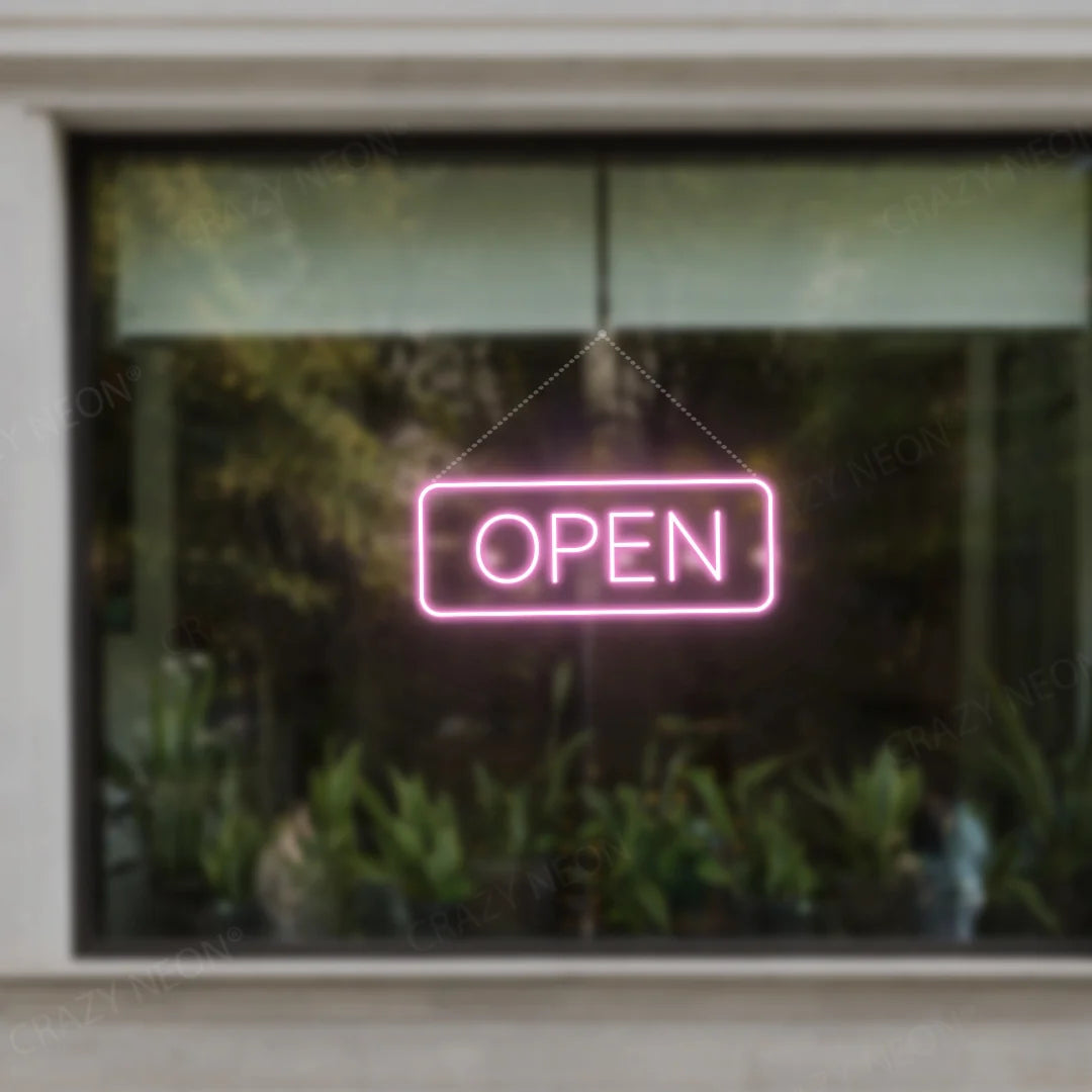 CRAZY NEON Open Neon Sign Rectangle Shape LED