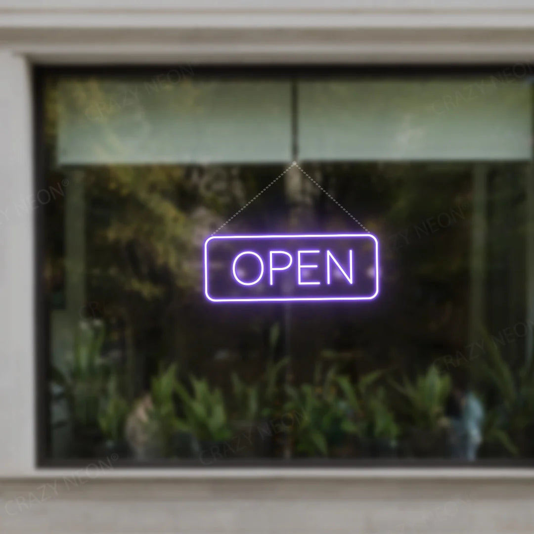 CRAZY NEON Open Neon Sign Rectangle Shape LED