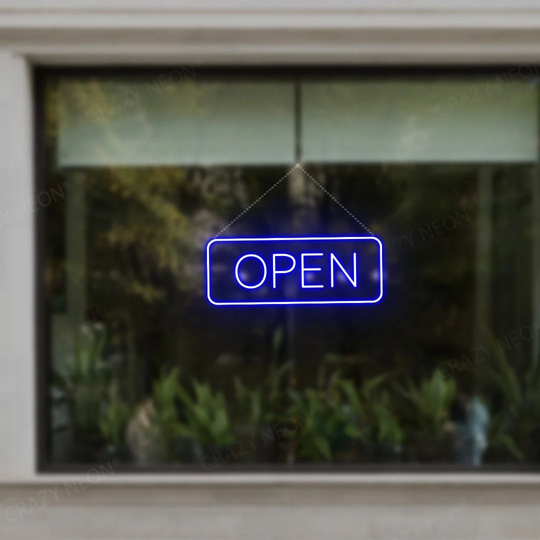 CRAZY NEON Open Neon Sign Rectangle Shape LED