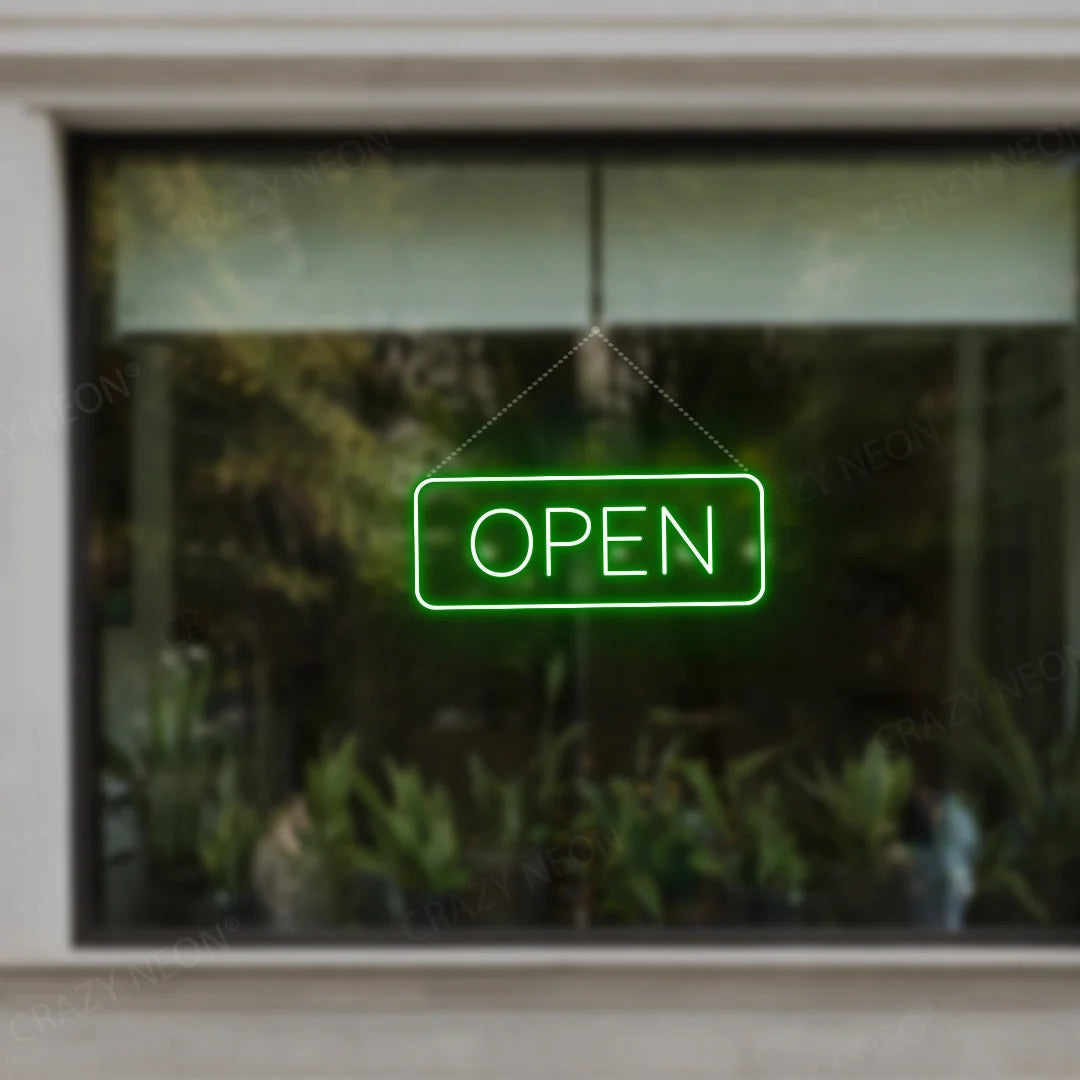 CRAZY NEON Open Neon Sign Rectangle Shape LED