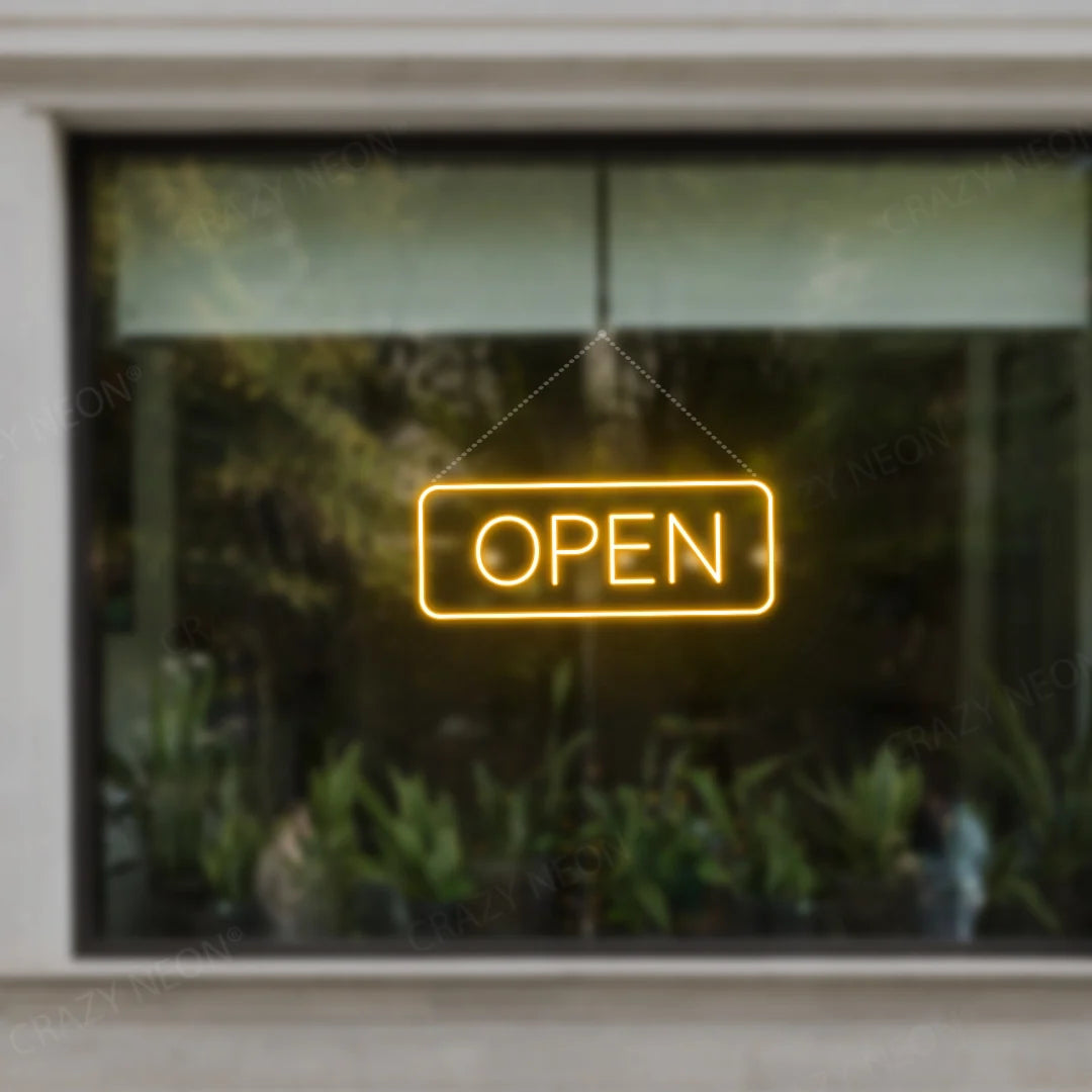 CRAZY NEON Open Neon Sign Rectangle Shape LED