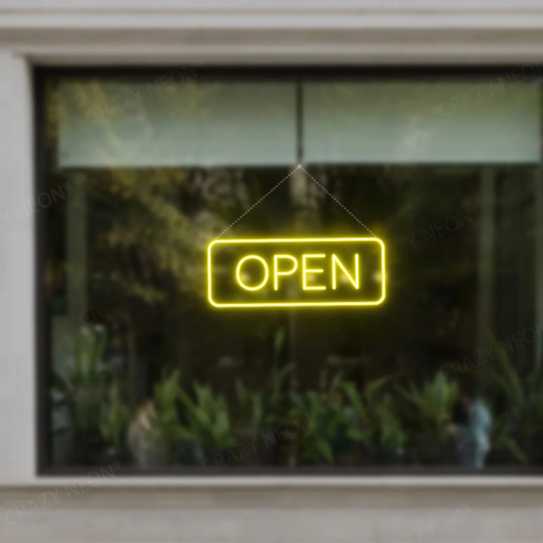 CRAZY NEON Open Neon Sign Rectangle Shape LED