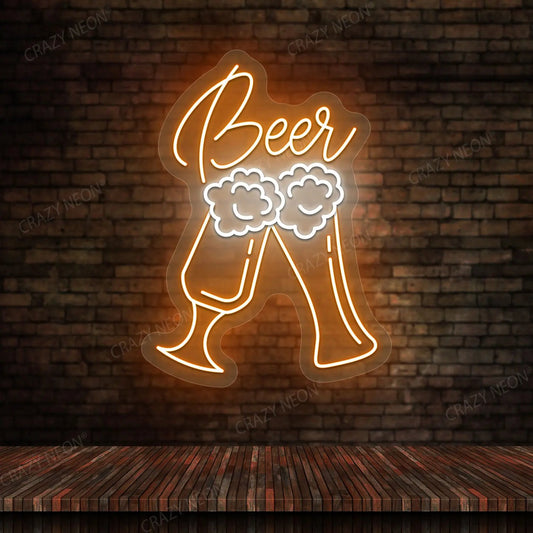 Beer Glass Bar Neon Sign - Multicolor