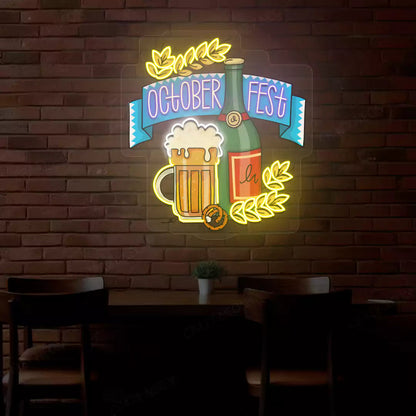 Oktoberfest Mug & Bottle Neon Sign