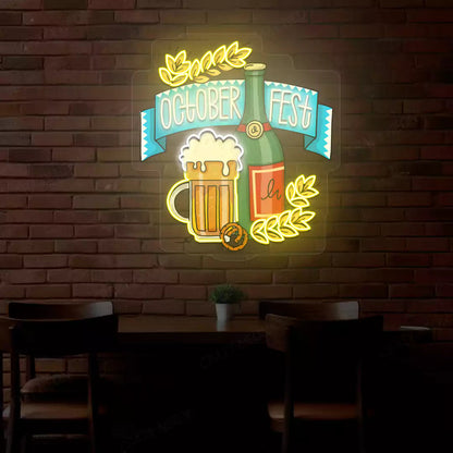 Oktoberfest Mug & Bottle Neon Sign