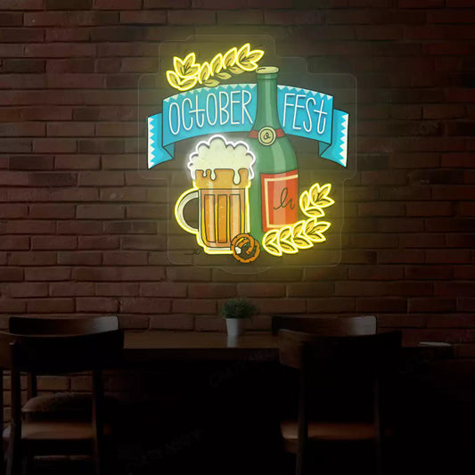 Oktoberfest Mug & Bottle Neon Sign