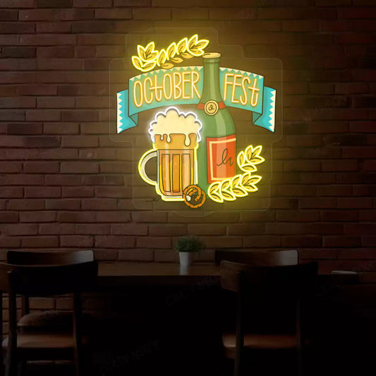 Oktoberfest Mug & Bottle Neon Sign