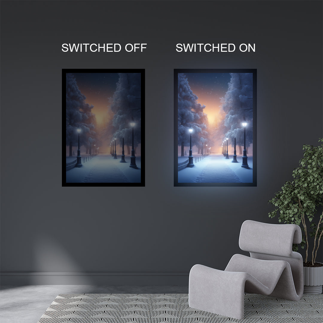 Aesthetic Winter Scenery Illuminated Sign