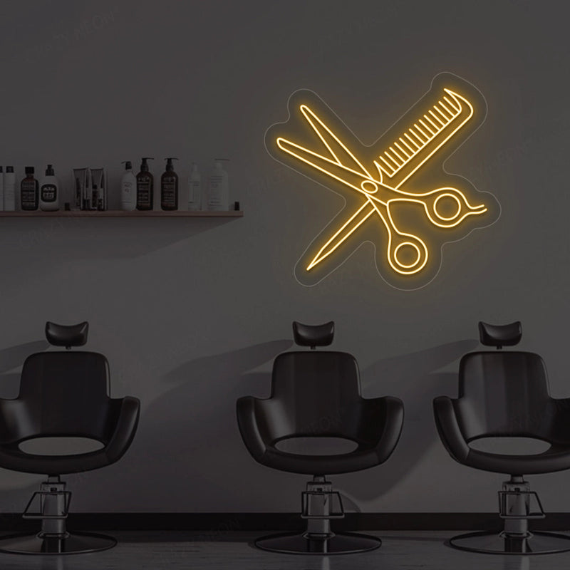 Scissors Comb Neon Sign