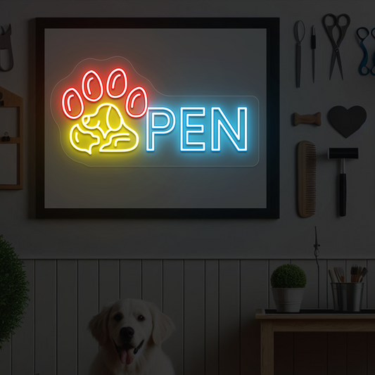 Pawfect Open Neon Sign