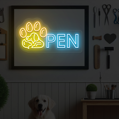 Pawfect Open Neon Sign