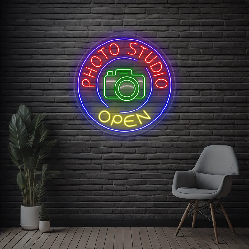 Photo Studio Open Neon Sign
