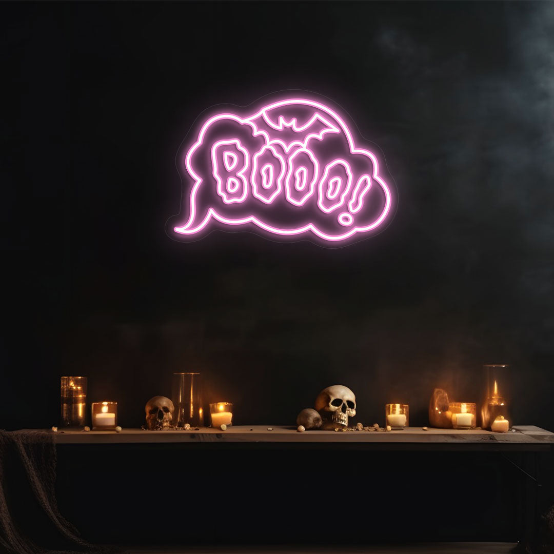 Spooky Booo Neon Sign