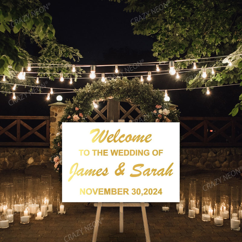 Wedding Welcome Sign | White Acrylic Wedding Sign