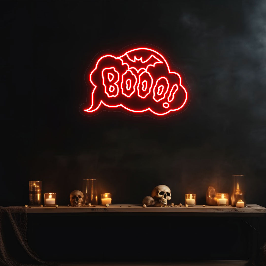 Spooky Booo Neon Sign