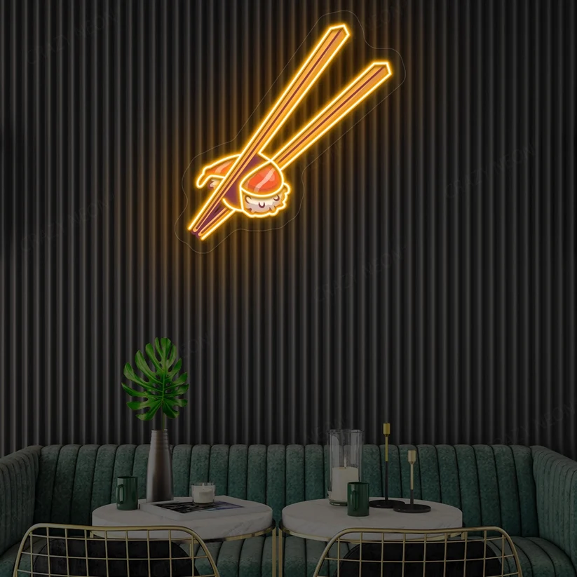 Sushi with Chopsticks Led Neon Artwork Sign