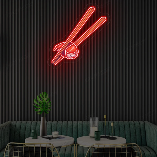 Sushi with Chopsticks Led Neon Artwork Sign