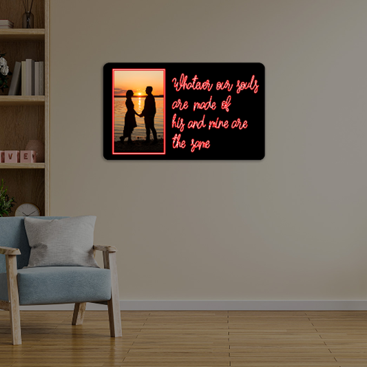Personalized Photo Illuminated sign - Emily Brontë Quote