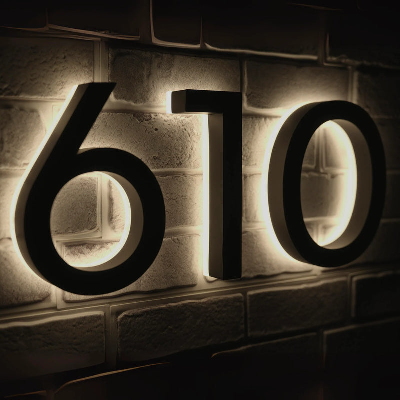 Backlit LED House Numbers – Custom Illuminated Address Numbers for Outdoor Use