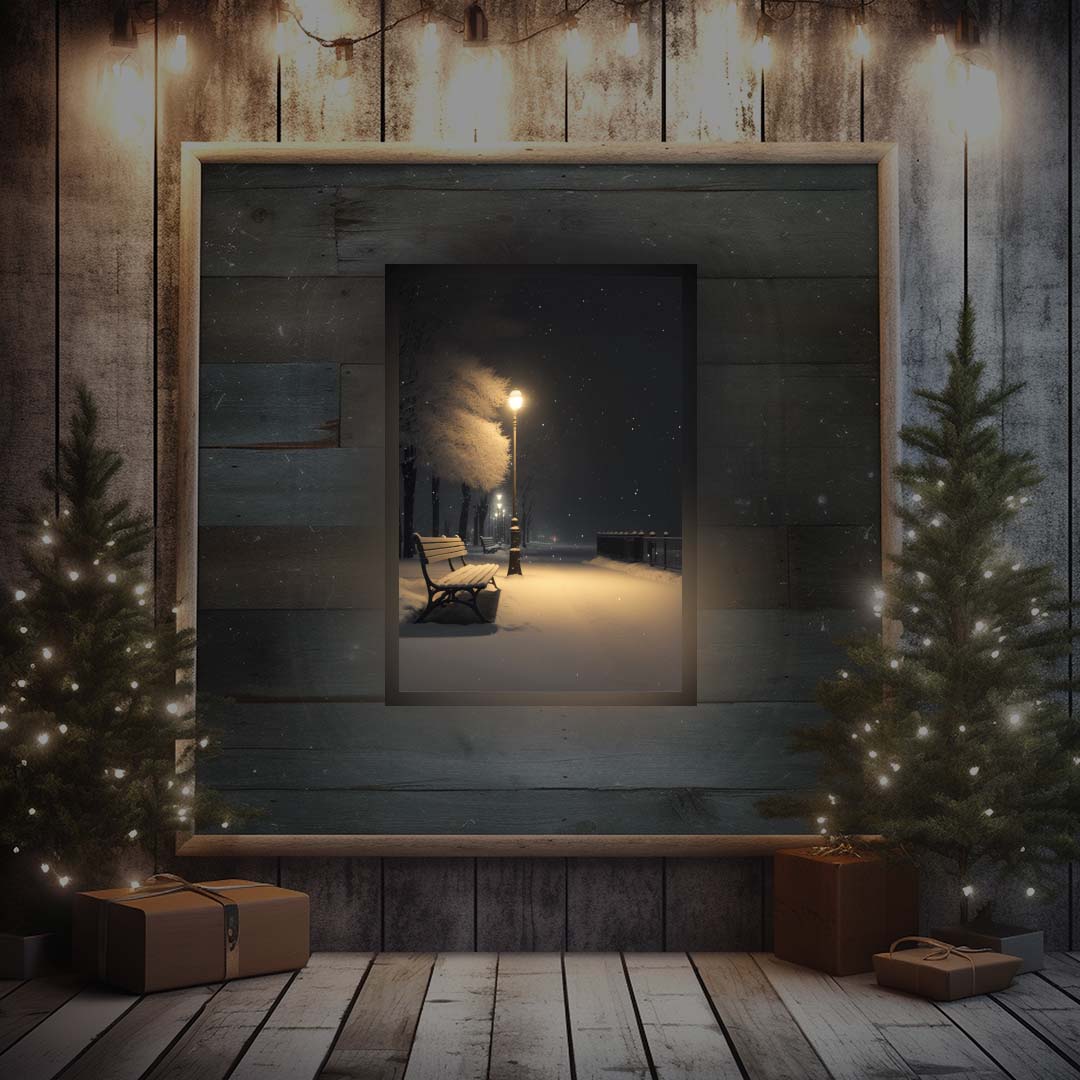 Aesthetic Winter Scenery Illuminated Sign