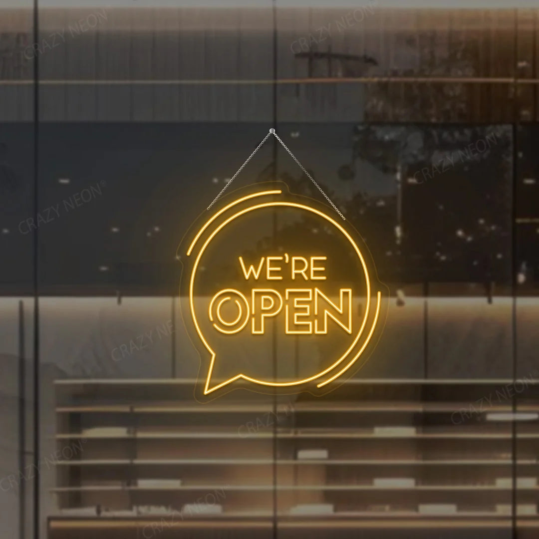 Open message icon LED neon sign, glowing white, for business or home decor. Image 13 of 16.