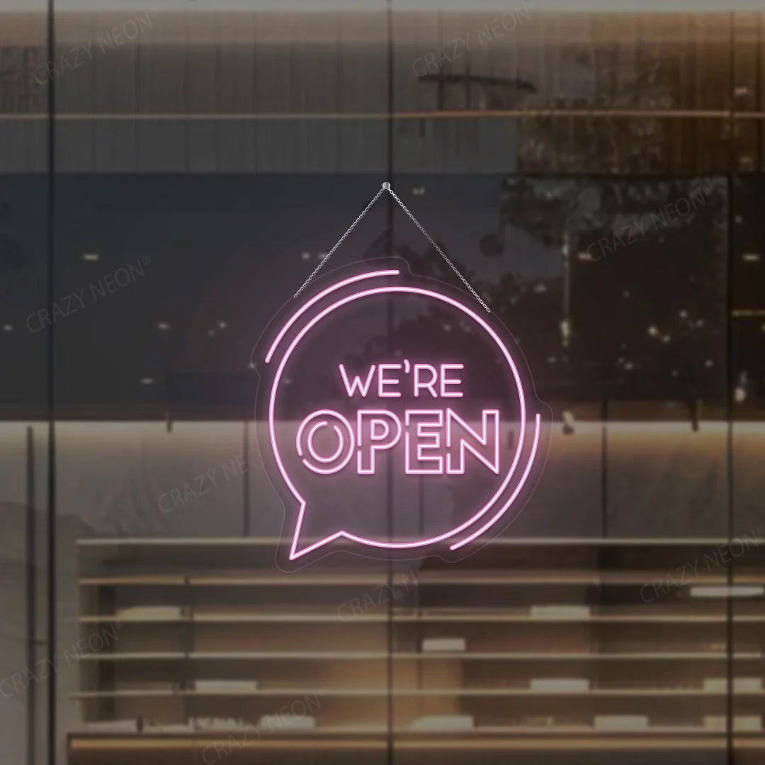 Open message icon LED neon sign, glowing white, for wall decor. Modern light art, position 12.