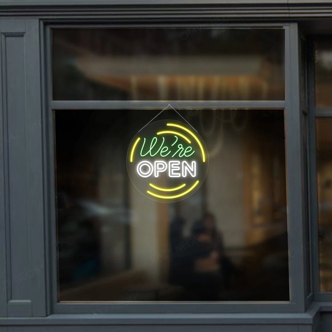 LED "Open" sign for business decor, bright and energy-efficient.