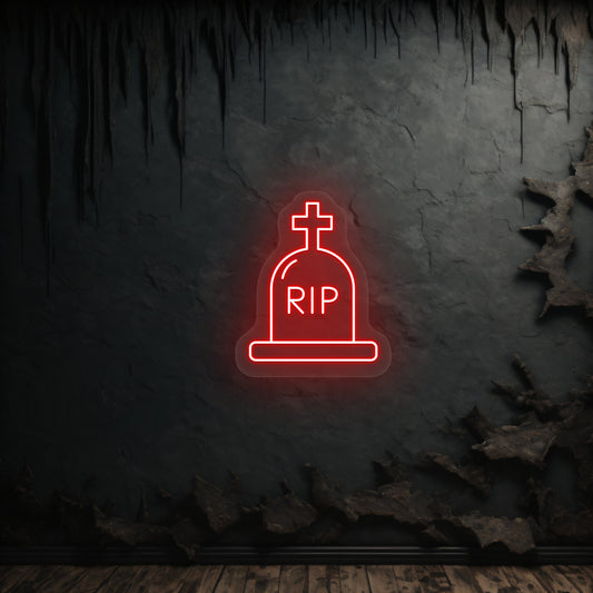 RIP Tombstone Neon Sign