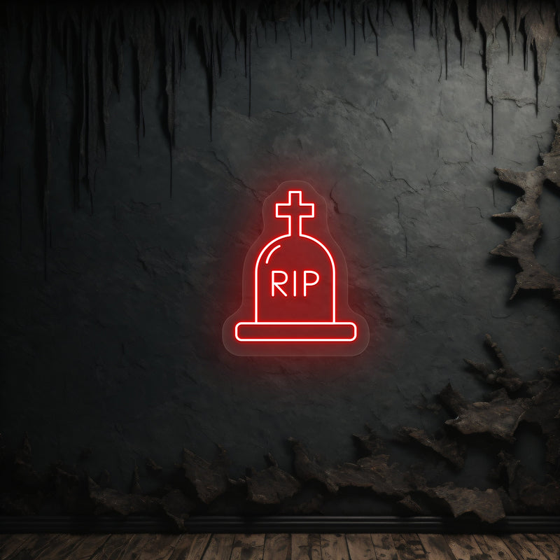 RIP Tombstone Neon Sign