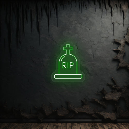 RIP Tombstone Neon Sign