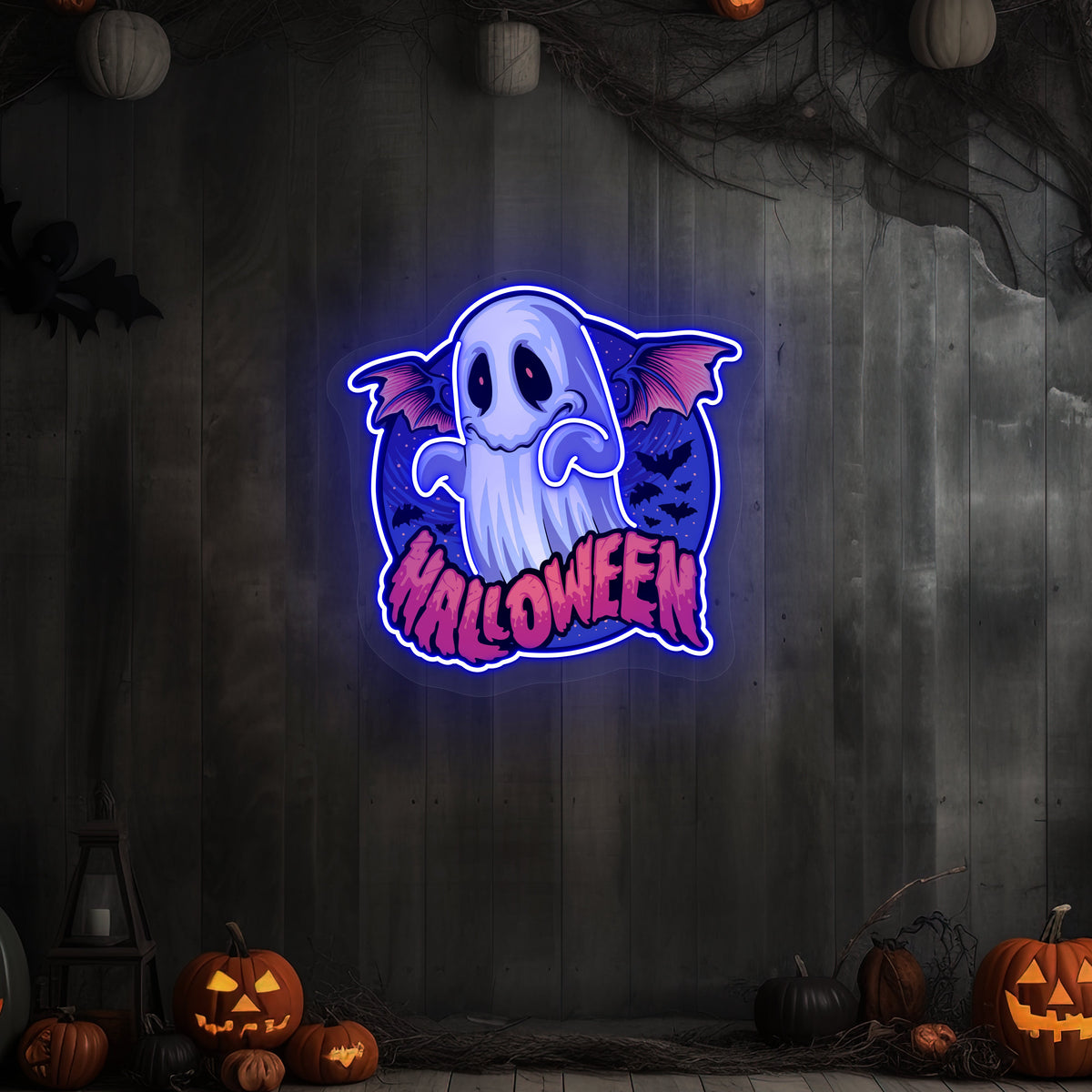 Halloween Ghoul Neon Artwork