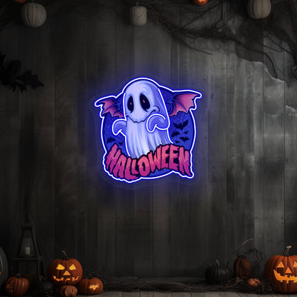 Halloween Ghoul Neon Artwork