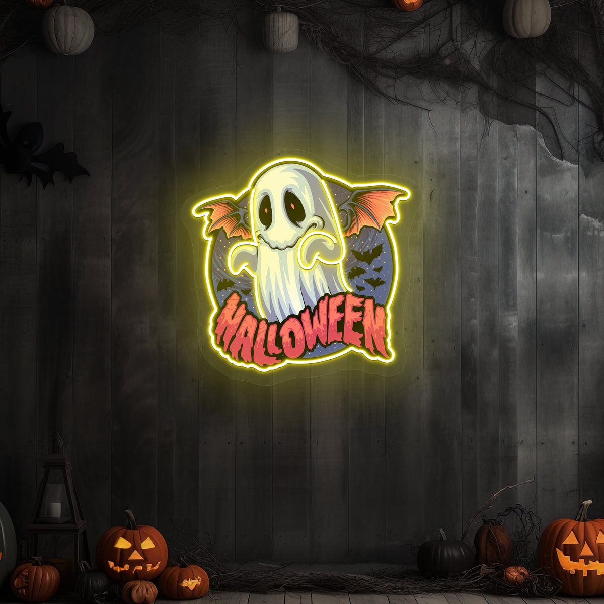 Halloween Ghoul Neon Artwork