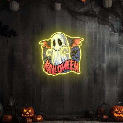 Halloween Ghoul Neon Artwork