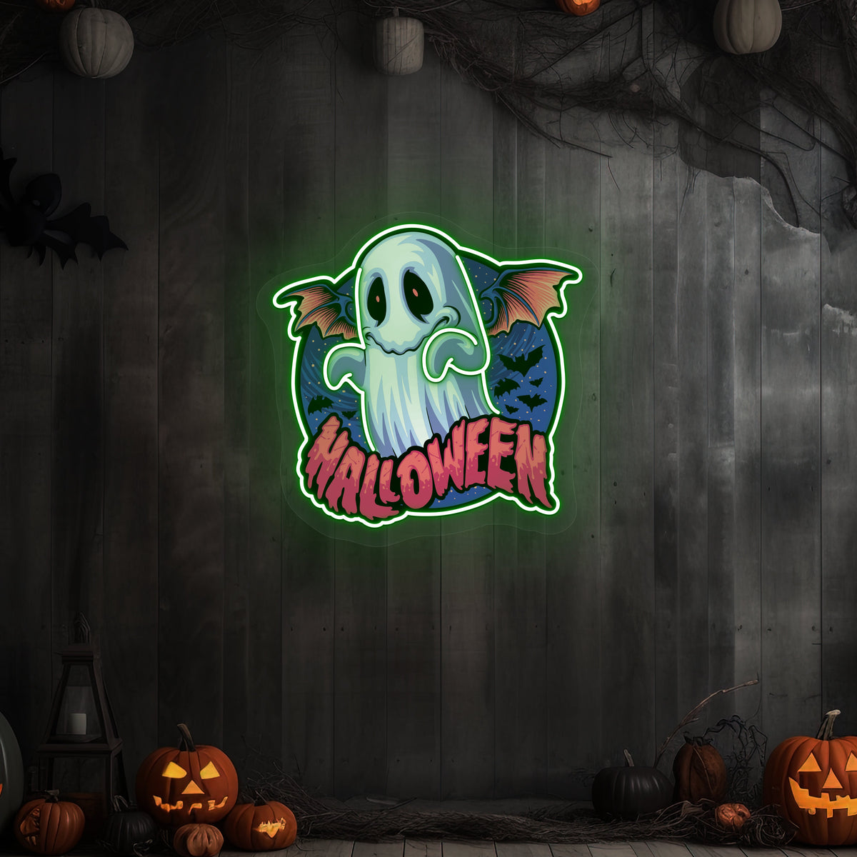 Halloween Ghoul Neon Artwork