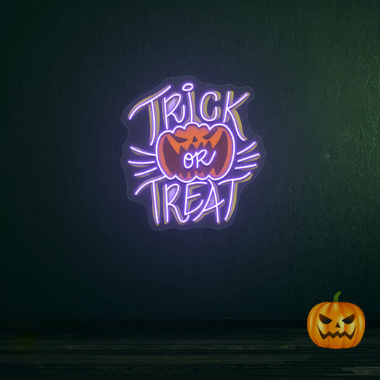 Trick Or Treat Neon Artwork