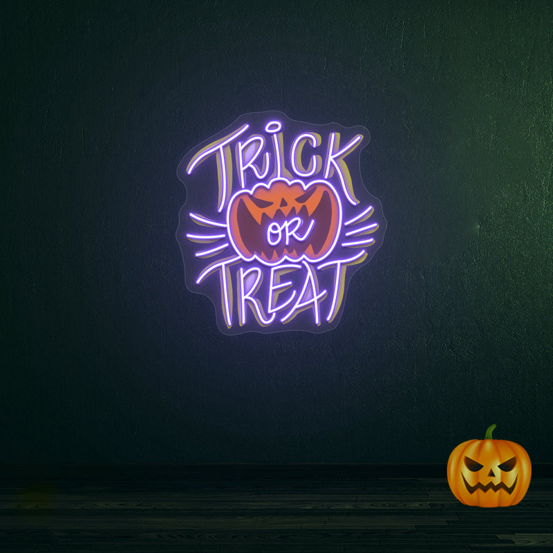 Trick Or Treat Neon Artwork